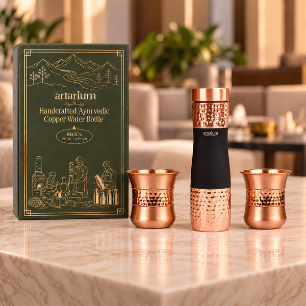 Hammered Bottle with cups with premium packaging