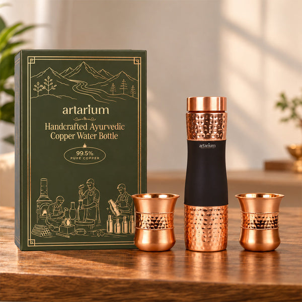 Hammered Bottle with cups with premium packaging