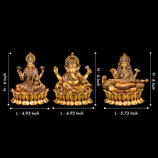 Mahalakshmi Ganapati Saraswati Murti (lotus)