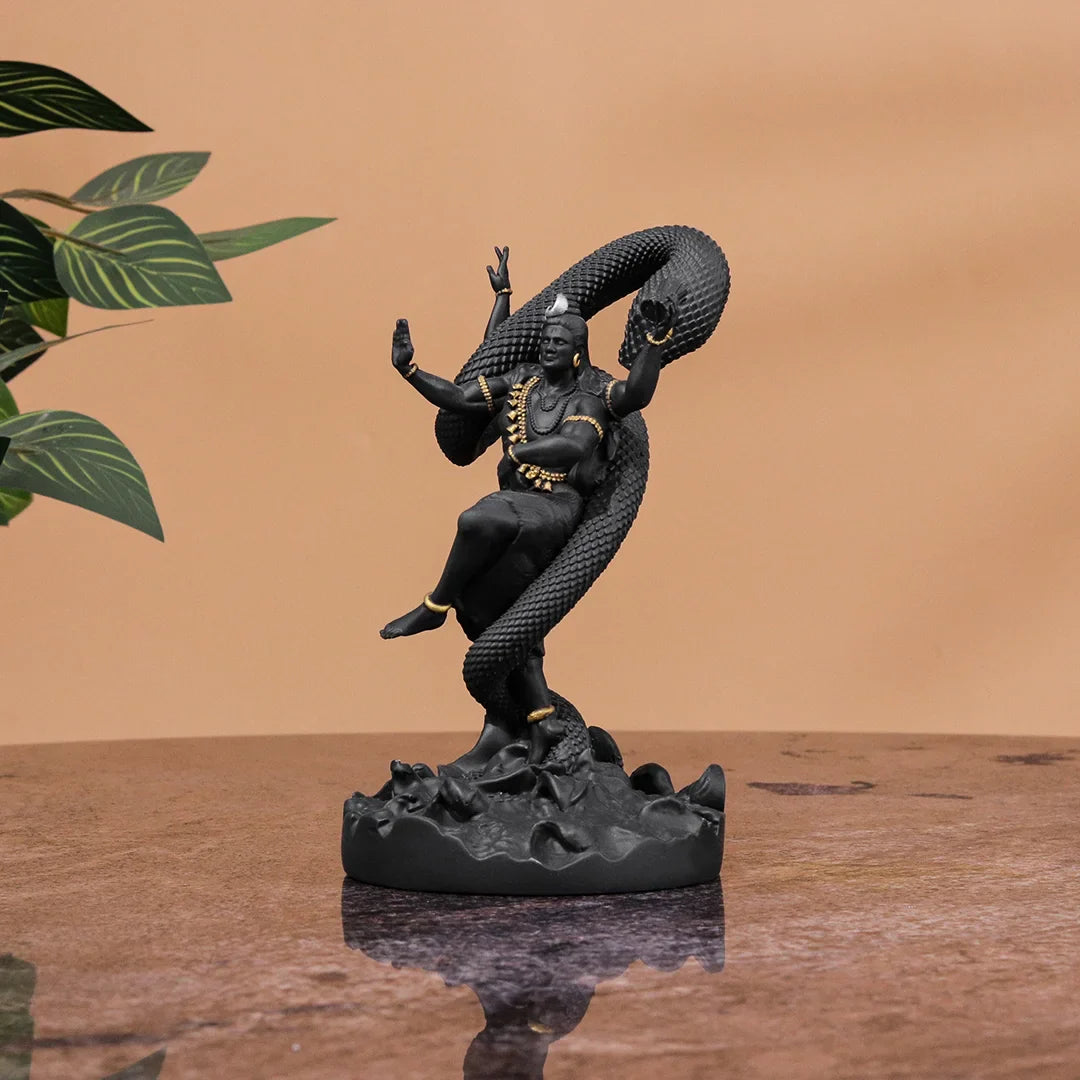 Mystical Shiva Black (6 Inch) With Golden Ornaments