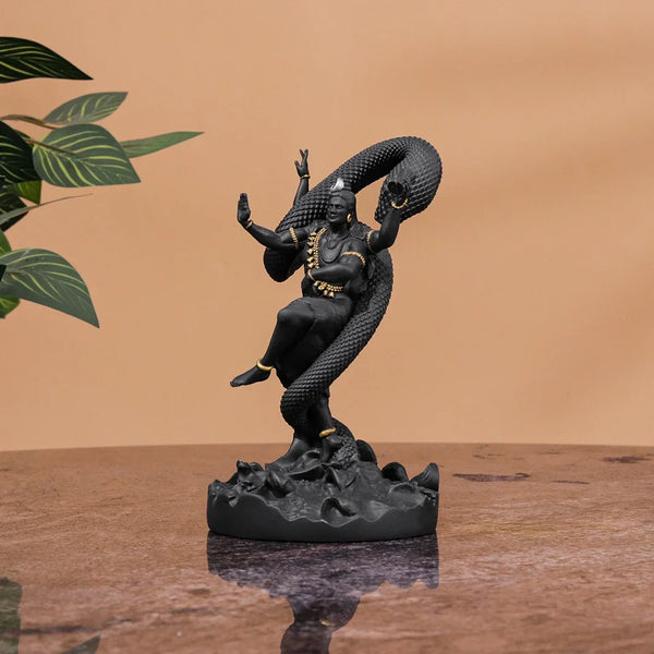 Mystical Shiva in Black with Golden Ornaments – 12 Inches