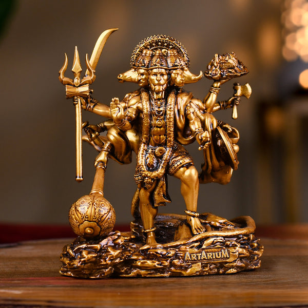 Standing Panchmukhi Lord Hanuman Car Dashboard Idol