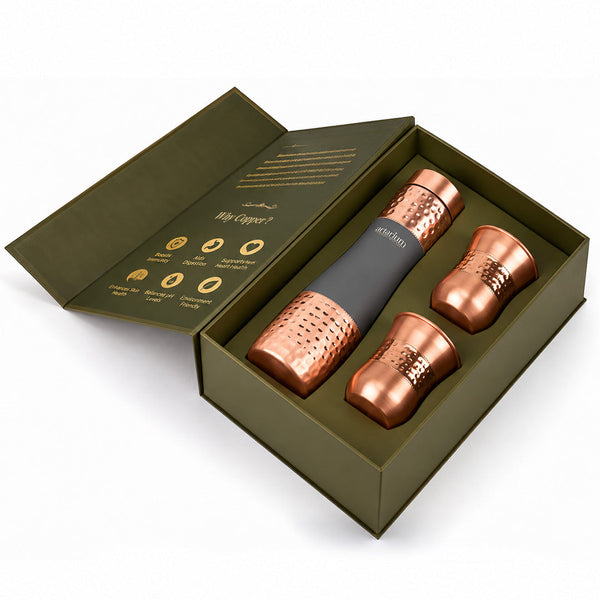 Hammered Bottle with cups with premium packaging