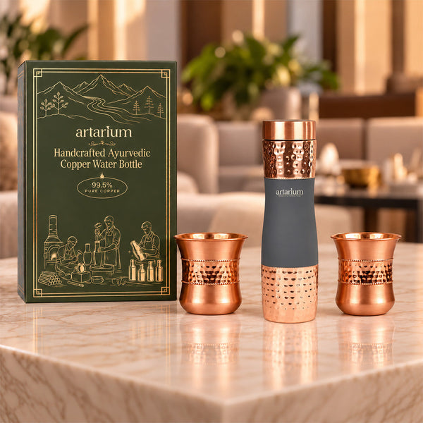 Hammered Bottle with cups with premium packaging