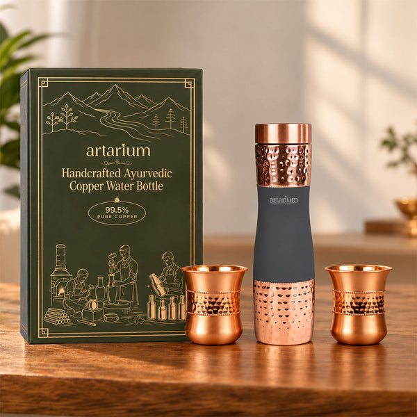 Hammered Bottle with cups with premium packaging