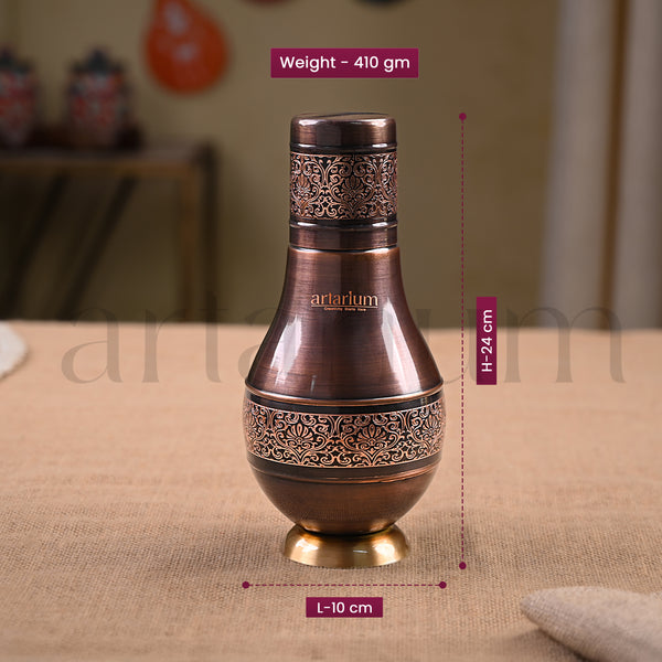 Antique Etching Pear Copper Jar