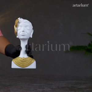 African Lady white Bust Sculpture