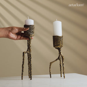 Aluminium Alloy Antique Twig Candle Holder